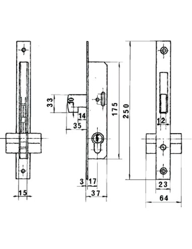 Cerradura Lince 5582n Hn/17 mm.