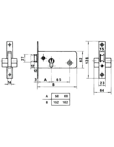 Cerradura Lince 5557 Inoxidable / 70 mm.
