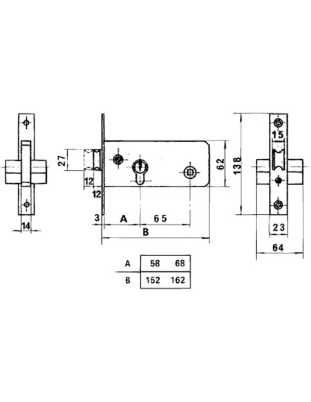 Cerradura Lince 5557 Inoxidable / 70 mm.