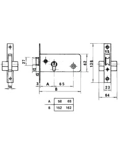 Cerradura Lince 5557 Inoxidable / 60 mm. 2