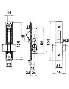 Cerradura Lince 5555 Aluminio 14 mm. 2