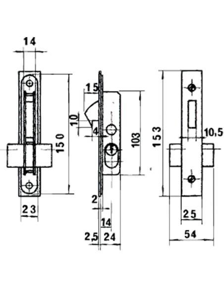 Cerradura Lince 5555 Aluminio 14 mm.
