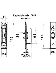 Cerradura Lince 5554 Aluminio 14 mm. 2