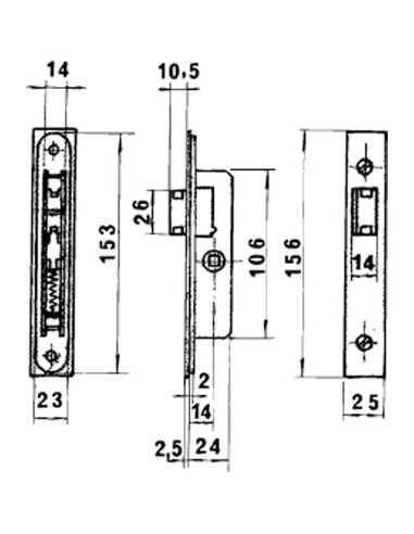 Cerradura Lince 5553 Aluminio 14 mm.
