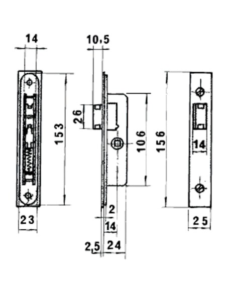Cerradura Lince 5553 Aluminio 14 mm.
