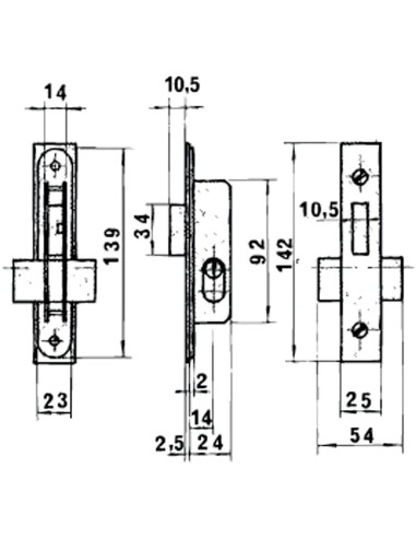 Cerradura Lince 5552 Aluminio 14 mm.