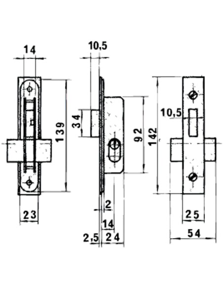 Cerradura Lince 5552 Aluminio 14 mm.