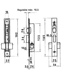 Cerradura Lince 5551 Aluminio 14 mm. 2