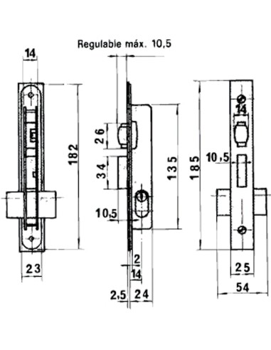 Cerradura Lince 5551 Aluminio 14 mm.