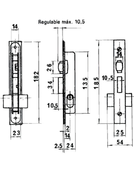 Cerradura Lince 5551 Aluminio 14 mm.