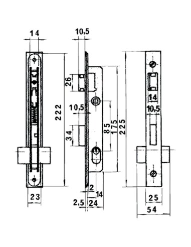 Cerradura Lince 5550 Aluminio 14 mm.