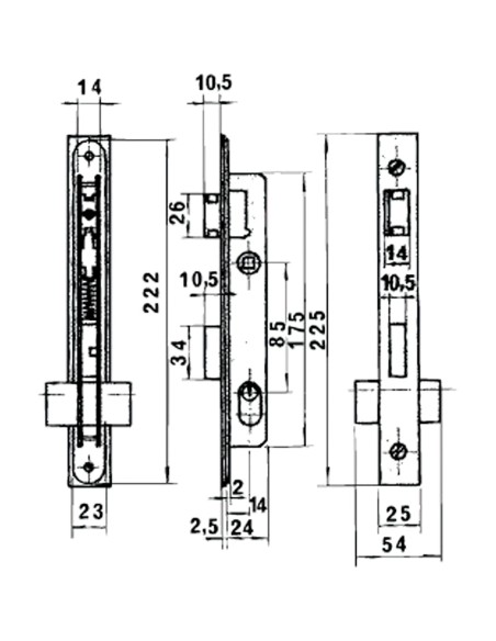 Cerradura Lince 5550 Aluminio 14 mm.