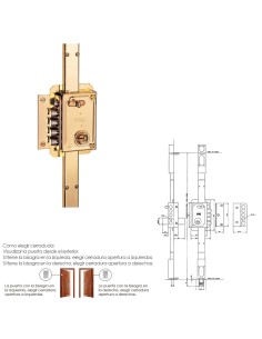 Cerradura Fac S 90/ap Pintada Izquierda 2