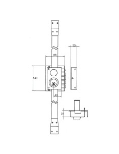 Cerradura Jis Seguridad 5540 11x7 Derecha Pintada 2