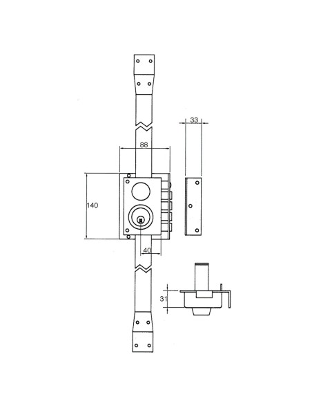 Cerradura Jis Seguridad 5540 11x7 Derecha Pintada