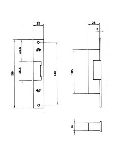 Cerradura Electrica Jis 12 Voltios 842-901g Frente Gris 2