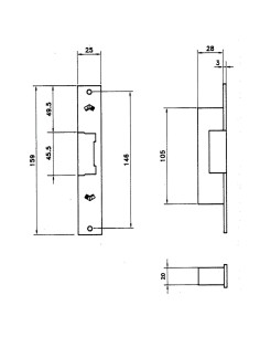 Cerradura Electrica Jis 12 Voltios 812-901G Frente Gris 2