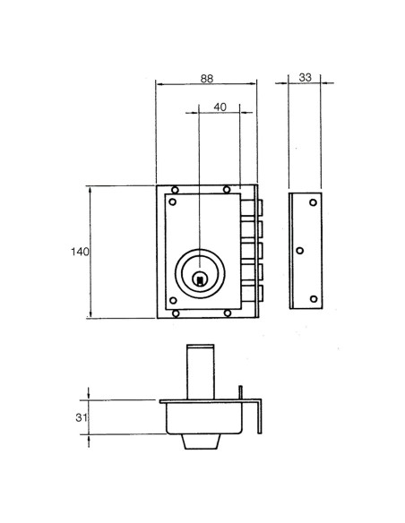 Cerradura Jis Seguridad 5239 11x7 Derecha Pintada