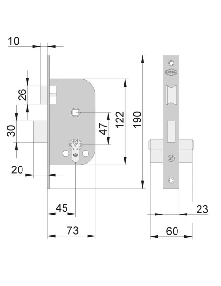 Cerradura Ucem 5134-hl/45