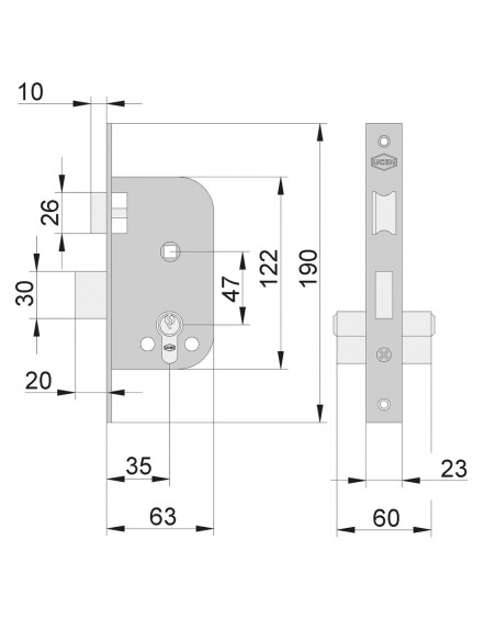Cerradura Ucem 5134-hl/35