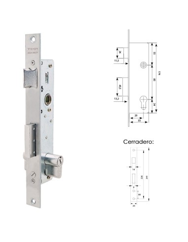 Cerradura Tesa 2210/28/ai Sin Gancho