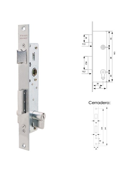Cerradura Tesa 2210/28/ai Sin Gancho