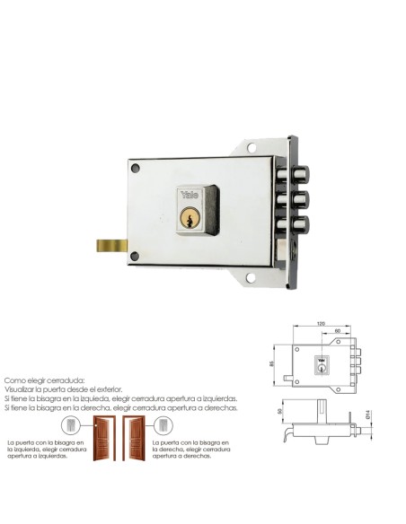 Cerradura Yale 7-hn/ Derecha