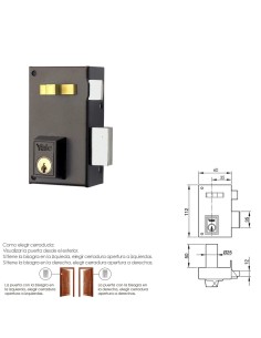 Cerradura Yale 56-a/hp/60/ Derecha 2