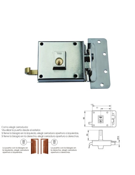 Cerradura Yale 6-10-hn/ Derecha