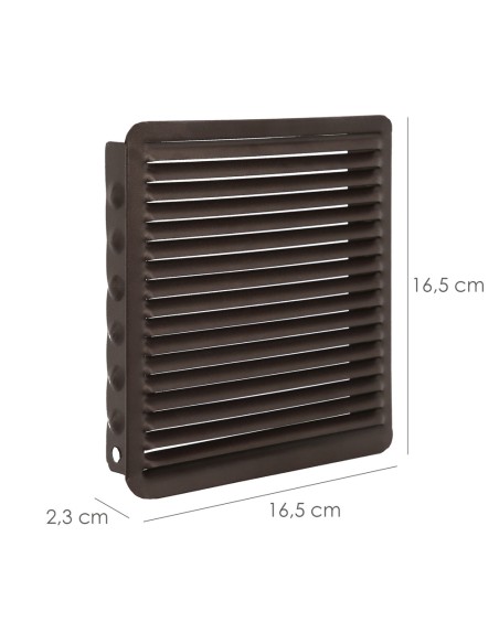 Rejilla Ventilación Empotrar 17x17 cm. Aluminio Marron