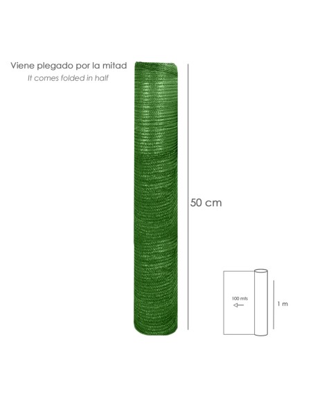 Malla Sombreo 1,0 metro Verde Rollo 100 metros.