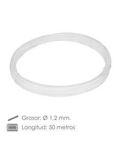 Alambre Plastificado 1,2 mm. Blanco (Rollo 50 metros) 2