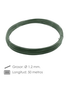 Alambre Plastificado 1,2 mm. Verde (Rollo 50 metros) 2