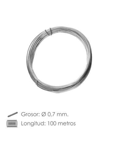 Alambre Galvanizado 0,70mm / 2 (Rollo 100 metros)