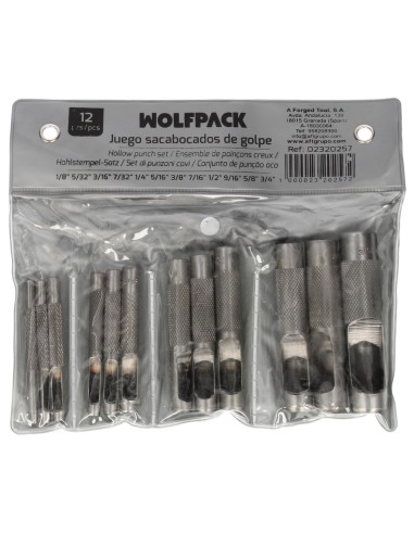 Juego Sacabocados Golpe 12 Piezas 3 a 19 mm