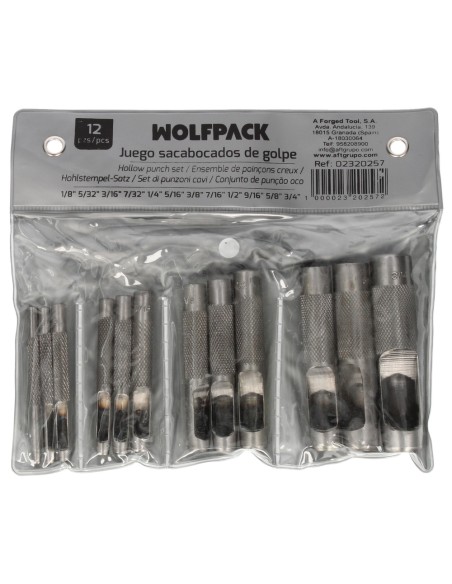 Juego Sacabocados Golpe 12 Piezas 3 a 19 mm