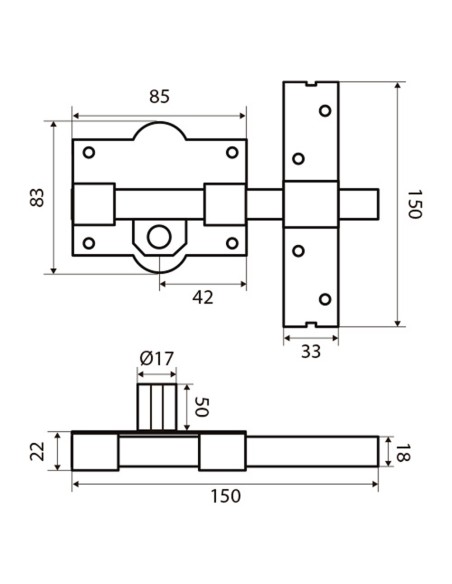 Cerrojo Fac 301-r/ 80-n