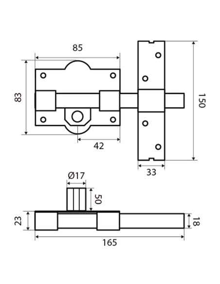 Cerrojo Fac 301-l/ 80-p
