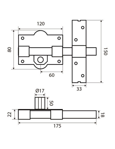 Cerrojo Fac 301-l/120-p