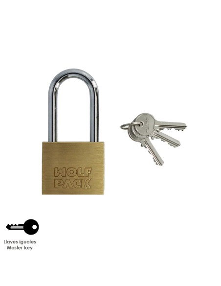 Candado Laton Arco Largo Llaves Iguales 50 mm. Nº1