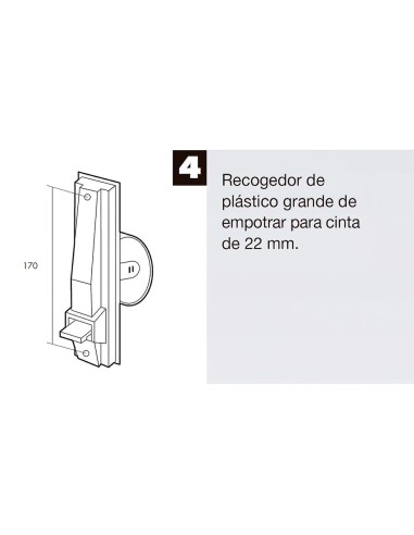 Recogedor Persiana Plastico Grande Cinta 22 mm.