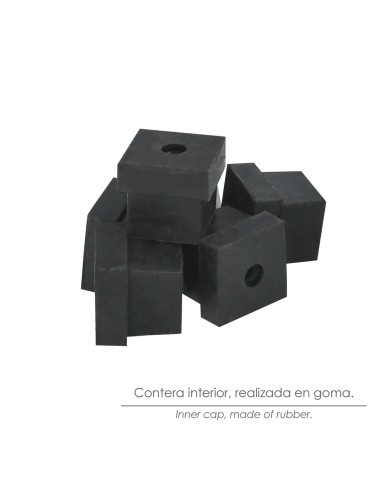 Contera Goma Cuadrada 36x36 mm. Bolsa 100 Unidades