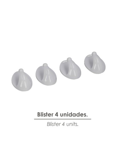 Colgador Oryx Blanco Pequeño (Blister 4 Unidades ) Adhesivo