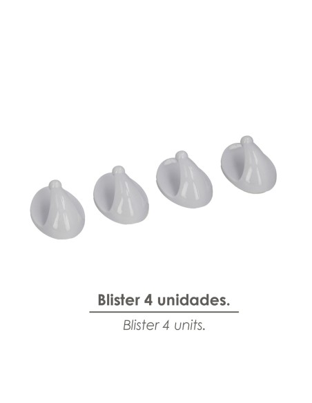 Colgador Oryx Blanco Pequeño (Blister 4 Unidades ) Adhesivo