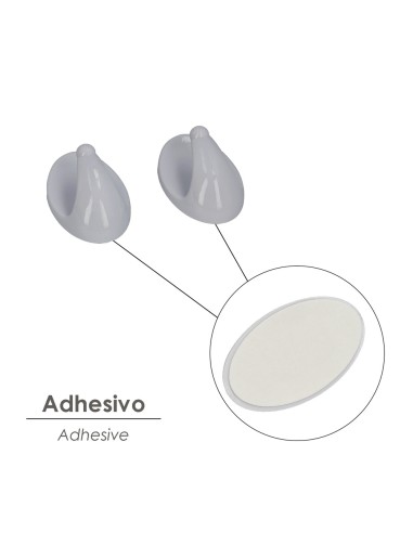 Colgador Oryx Blanco Grande (Blister 2 Unidades) Adhesivo