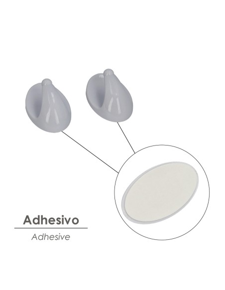 Colgador Oryx Blanco Grande (Blister 2 Unidades) Adhesivo