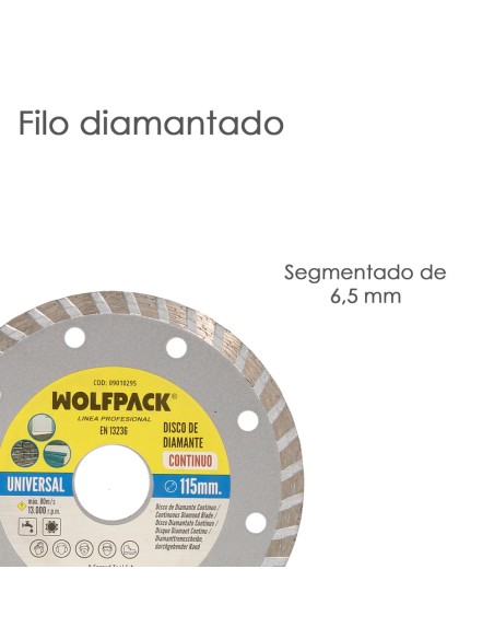 Disco Diamante 115 mm. General Obra Continuo