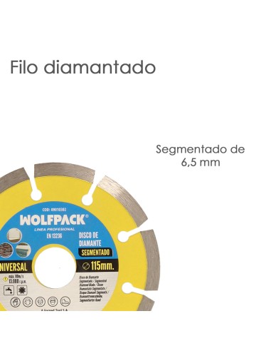 Disco Diamante 115 mm. General Obra Segmentado Sinterizado