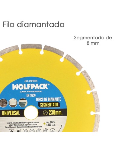 Disco Diamante 230 mm. General Obra Segmentado Sinterizado