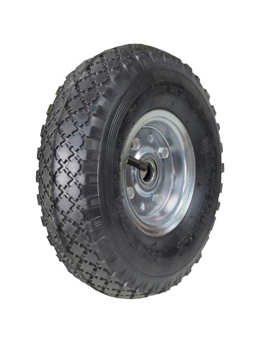 Rueda Carretilla Almacen / Sacos Neumática Llanta Galvanizada Eje Descentrado Ø 20 mm.